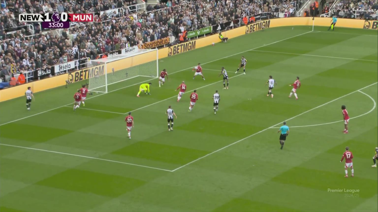 巴因德爾立功！撲出了伊薩克幾乎可以說是必進的球